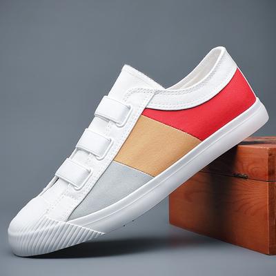 2024 New Shoes for Men Canvas Casual Shoes Breathable Mixed Colors Flat Skateboard Shoes Cool Slip-on Sneaker