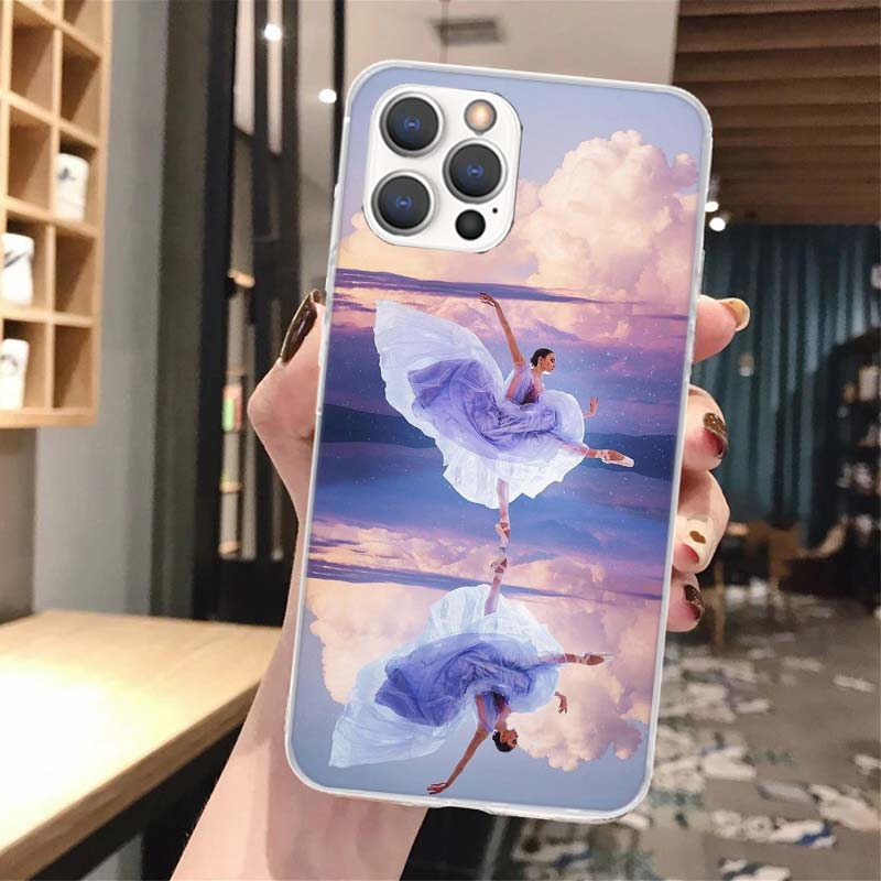 Ballerina Ballett Tanzen Weiche Handyhülle Für iPhone 16 15 14 13 12 11 Pro Max X XR XS 7 Plus 8 + SE 2020 Muster Individuell Angepasste Abdeckung