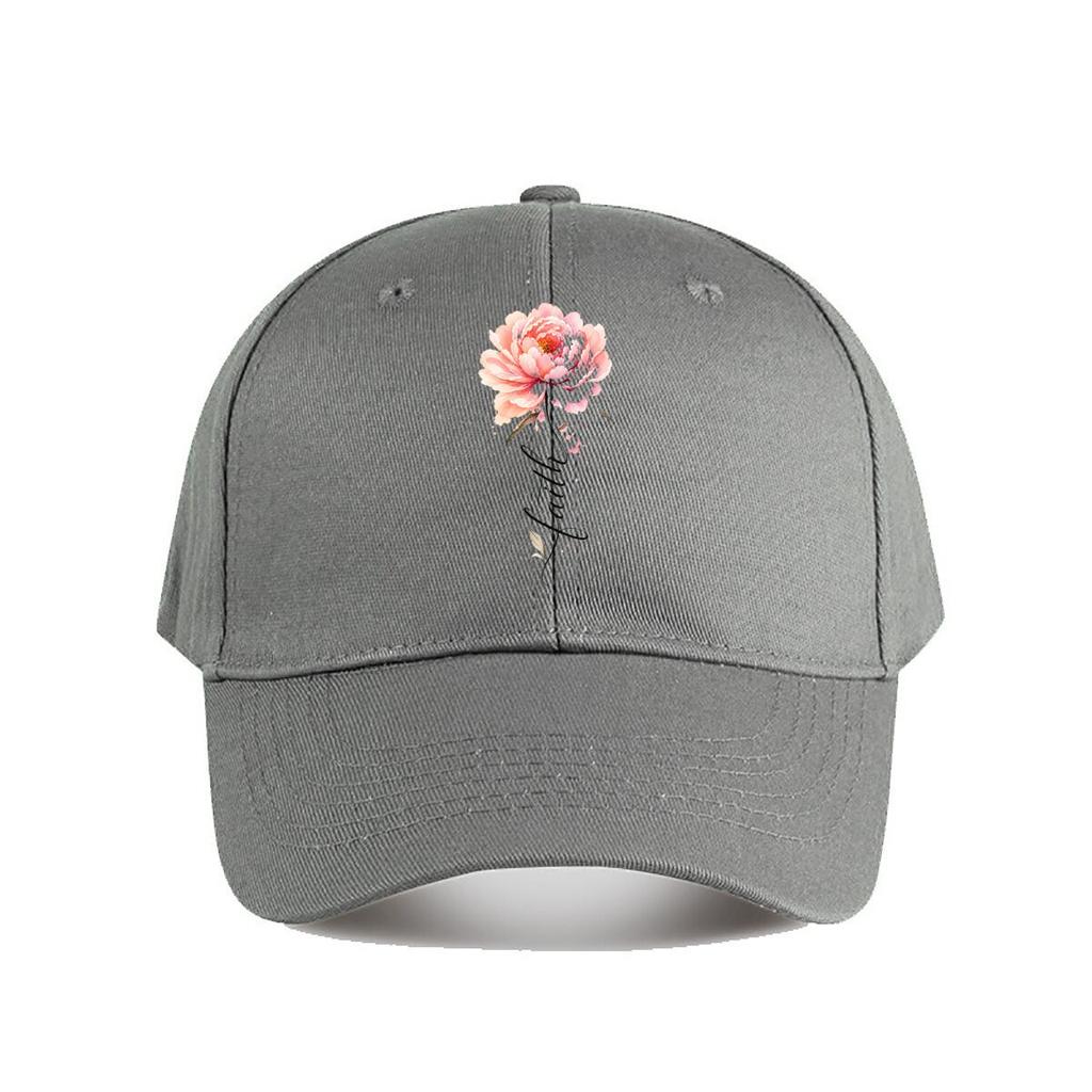 Blush Bloom Script Grace Artwork Baseball Cap Fashion Outdoor Sports Sunhat Unisex Snapback Cap Womens