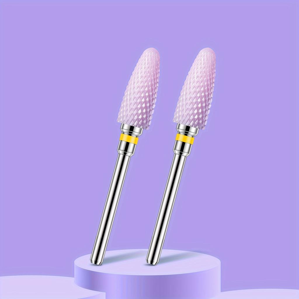 2PCS Tungsten Carbide Nail Drill Bits Gel Polish Remover 3/32 Inch Nail Art Files Cuticle Milling Cutter For Manicure Pedicure