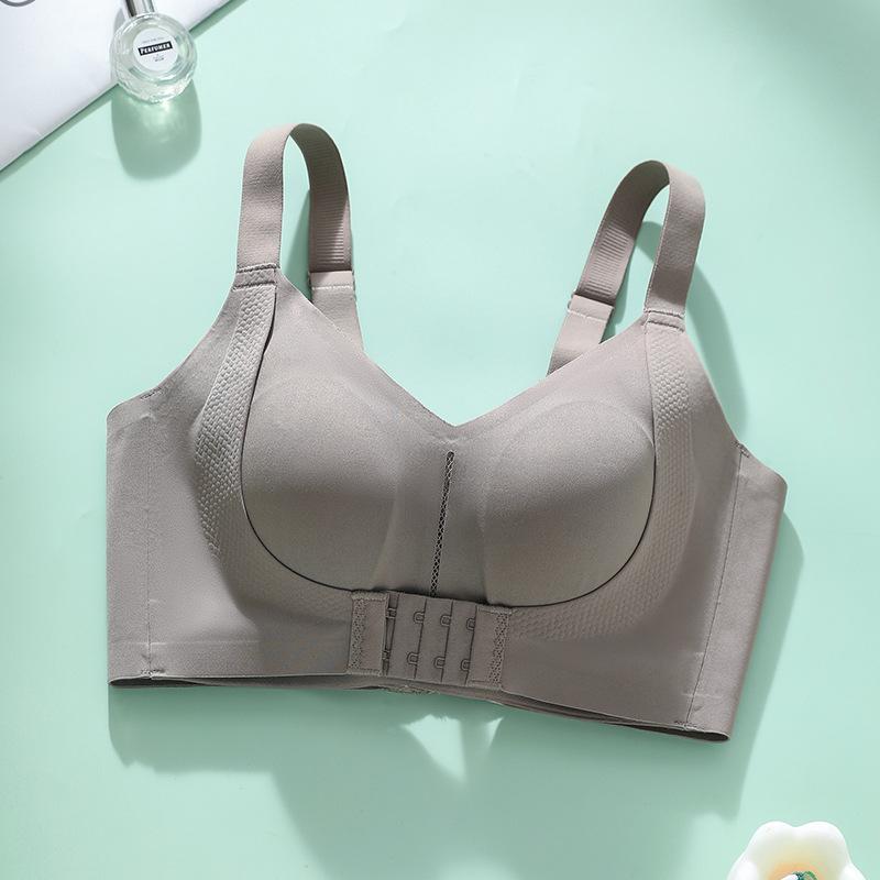 Large breasts show small underwear, full cup, thin adjustment type, seamless large size bra, double breasts, anti-sagging bra.