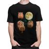 Three Moon Hippos T Shirt Men Women Short Sleeves Novelty Graphic Clothing Streetwear Loose Oversized 100 Cotton Camisetas