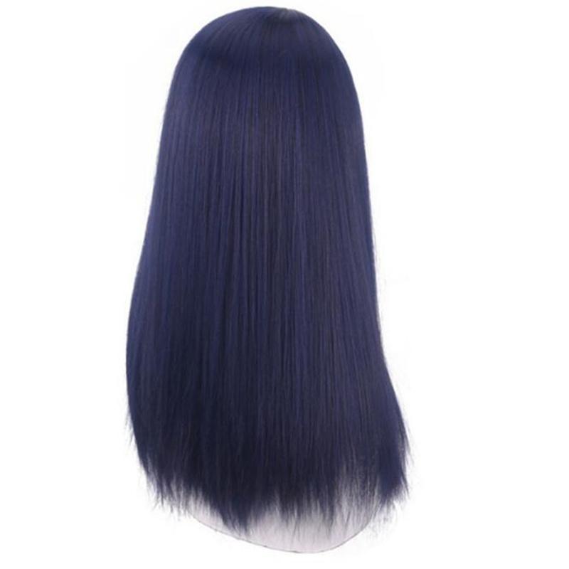 Perucă Cosplay Arcane Caitlyn de Înaltă Calitate Anime Albastru Închis Lung Drept Păr Sintetic Rezistent la Căldură Peruci Șeriful din Piltover
