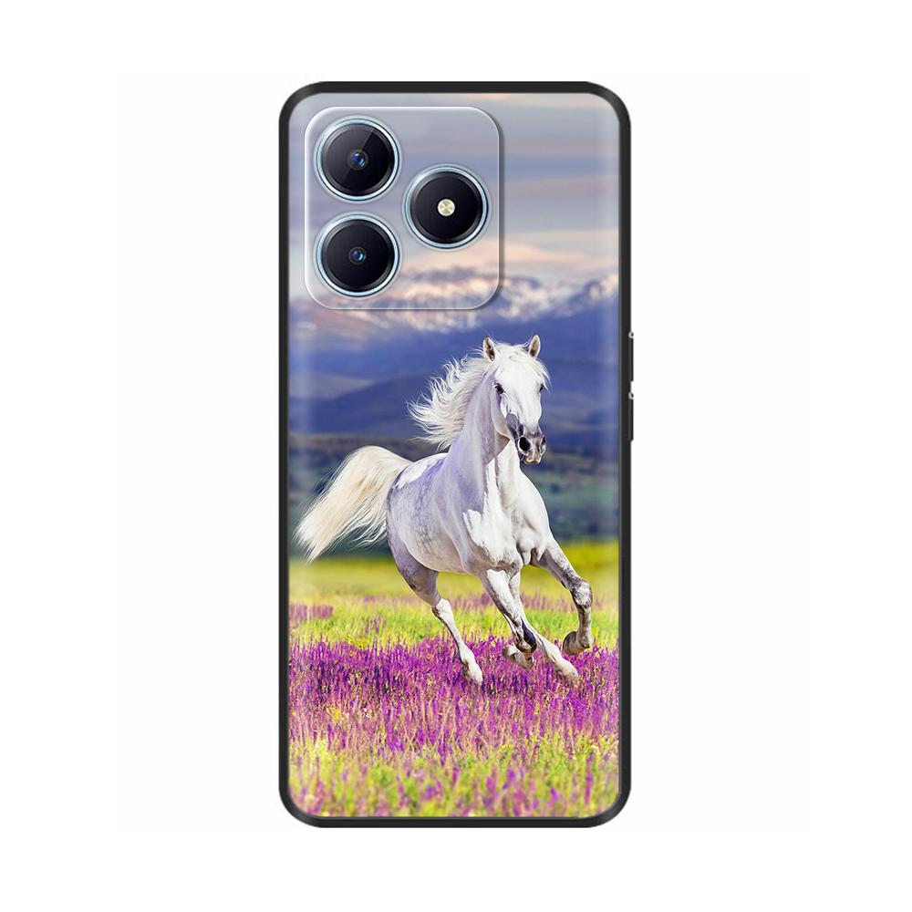 Case For Realme C63 Soft TPU Black Silicone Back Cover For RealmeC63 Cases Cute Protective Shell Painted Colorful Bumper Coque