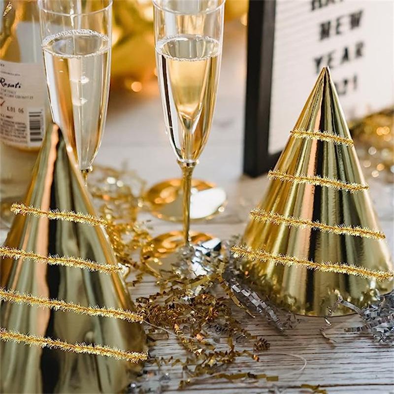 Christmas tree gift packaging beard top ribbon decoration, golden onion wool Christmas latte webbing 10 yards/roll