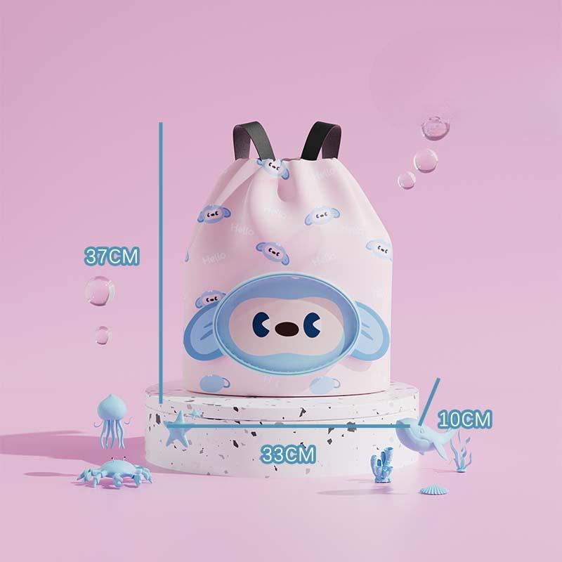 Children s Swimming Bags Dry and Wet Swimsuits Storage Bags Travel Bags Beach Bags Backpacks Pink monkey 1198₽