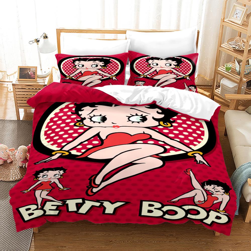 3D Three-Piece Betty Boop Quilt Cover Digital Printing