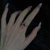 Design Sense Darkblood Cross Ring Niche Ruby Zircon Ring Personality French High-End Jewelry