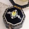 S925 Silver Plated Fashion Moonstone Ring for Women Creative Engagement Jewelry Anniversary Wedding Gift