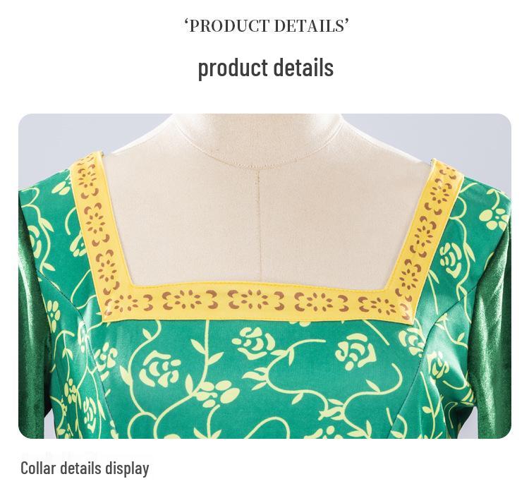 Princess Fiona Green Dress Shrek Cosplay Costume for Halloween & Stage Performance
