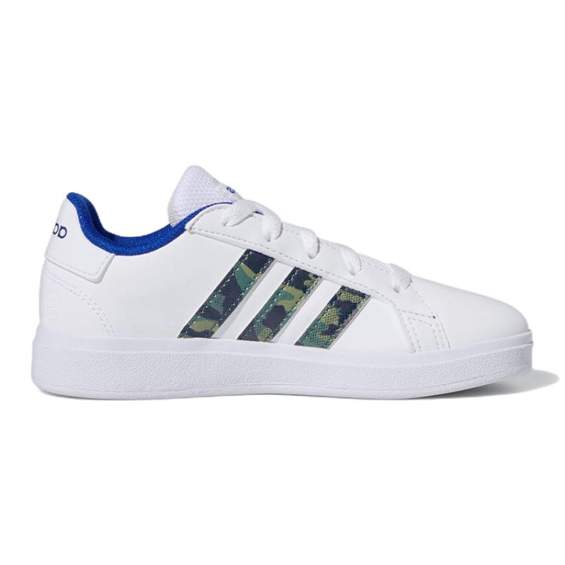 Adidas Neo GRAND COURT K Abrasion Resistant Low Top Kids' Skateboarding Shoes White Green Blue Kids' Sneakers GV6796