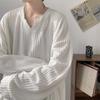 Autumn Korean Streetwear T-shirt for Men Fashion Brand Hip Hop Baggy Tops Casual Solid Color Male Loose Long Sleeve Tees