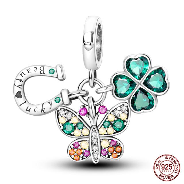 2023 mode Frühling Glück Vier Kleeblatt Serie 925 Sterling Silber Charms Perlen Fit Fasion 925 Armband DIY Schmuck