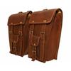 Vintage Leather Motorcycle Saddle Bags Set of 2  Handmade Full-Grain Heavy Duty Biker Luggage
