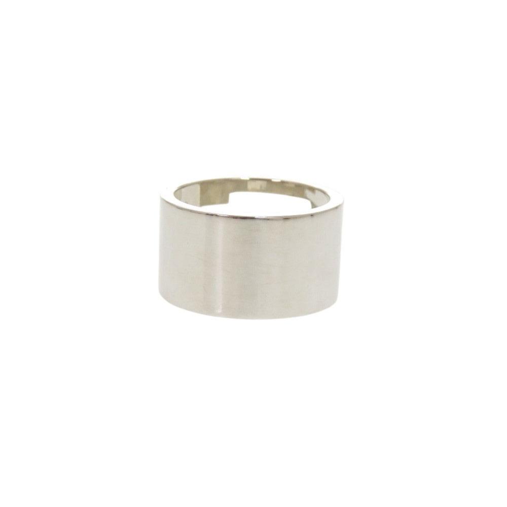 Used AUTHENTIC GUCCI Branded Cutout G WideRing Silver Silver925