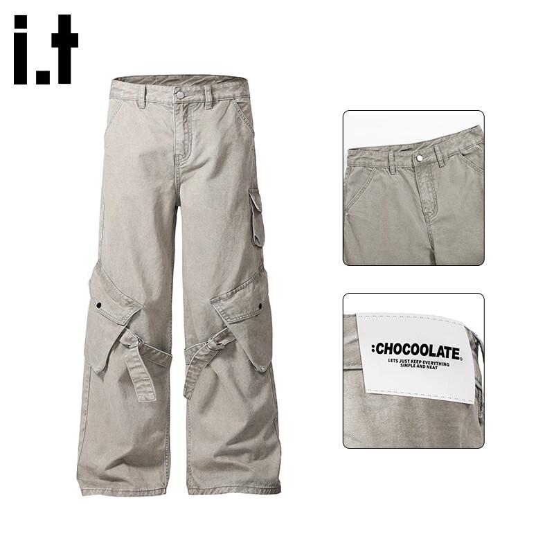 CHOCOOLATE Men s Retro Straight-Leg Cotton Cargo Pants S