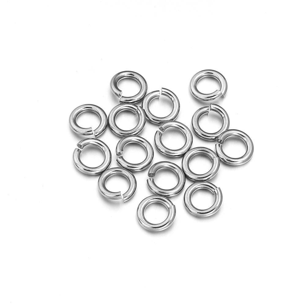 20pcs/lot Multisize Stainless Steel Jump Rings Round Open Ring Split Rings Connectors DIY Keychains Bracelet Jewelry Accessories