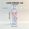 1PC Pink Hat Girl Snow Winter Scene Pattern 750ml Color Plastic Sports Water Bottle Leakproof Flip Straw Lid Suitable for Sports Office Home Use