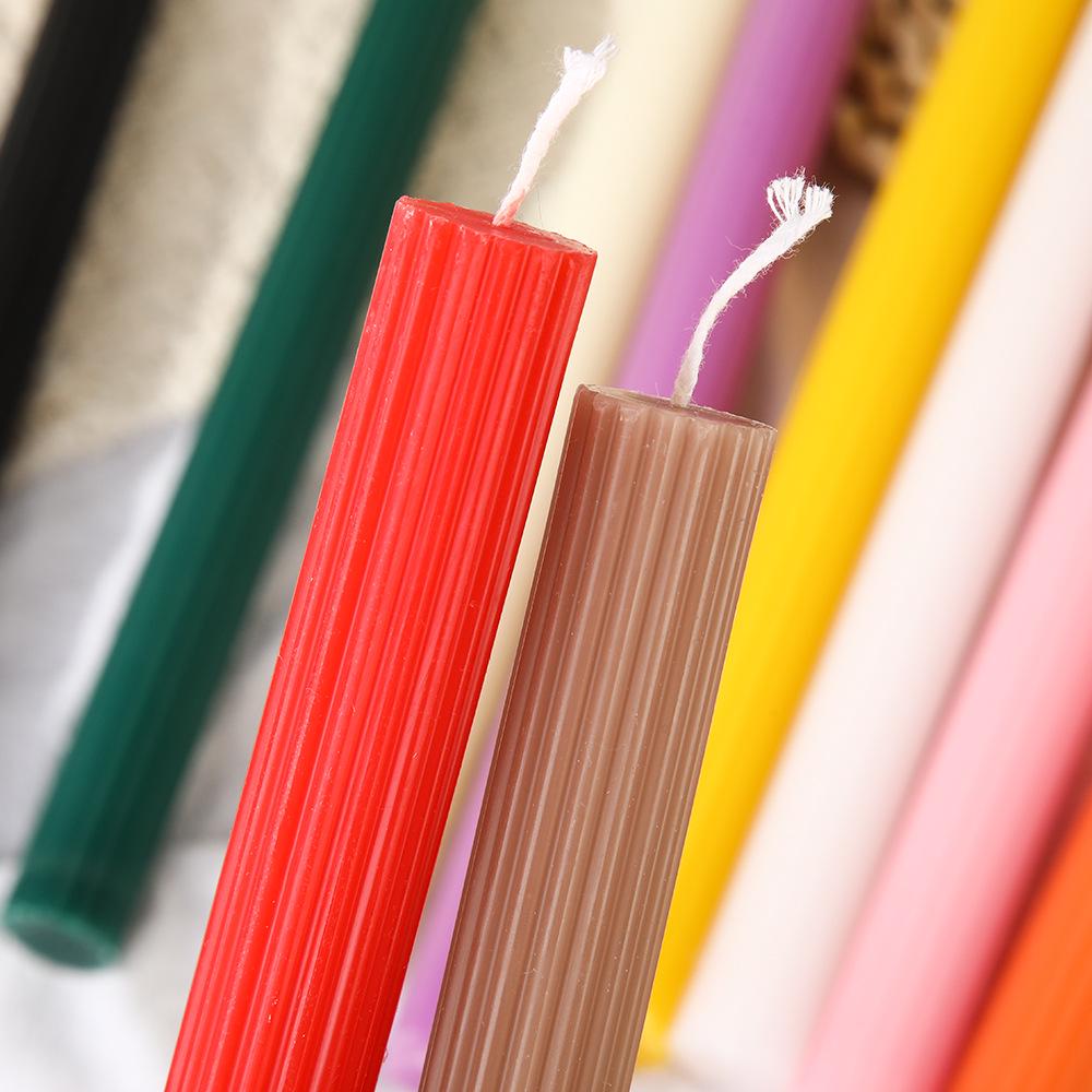 European Romantic Long Stem Colored Smokeless Candles for Home, Dinner & Weddings
