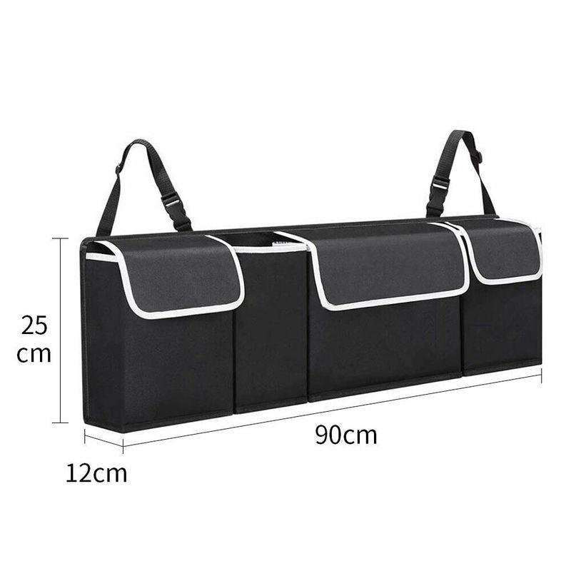 Car Boot Storage Organiser Bag, Durable Fabric Hanging Back Seat Hanger, Large Capacity Space‑Saving