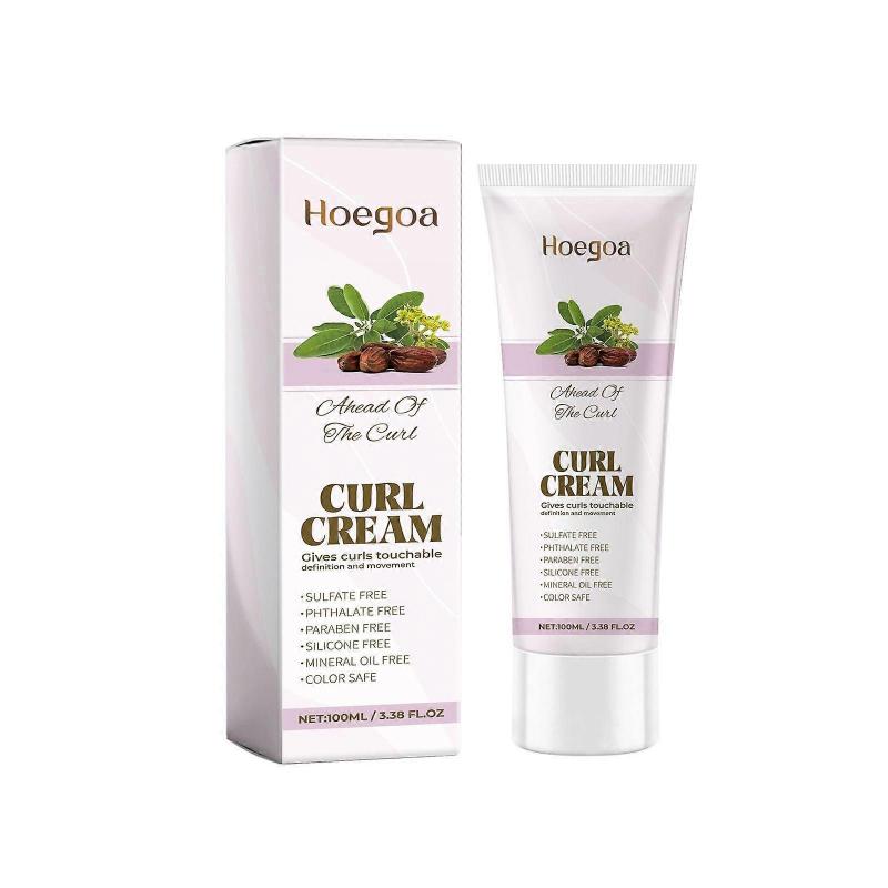 Hoegoa Jojoba Oil Curly Hair Double Eyelid Cream Perm Curly Hair Care Shaping Hair Moisturizing Luster Elastin