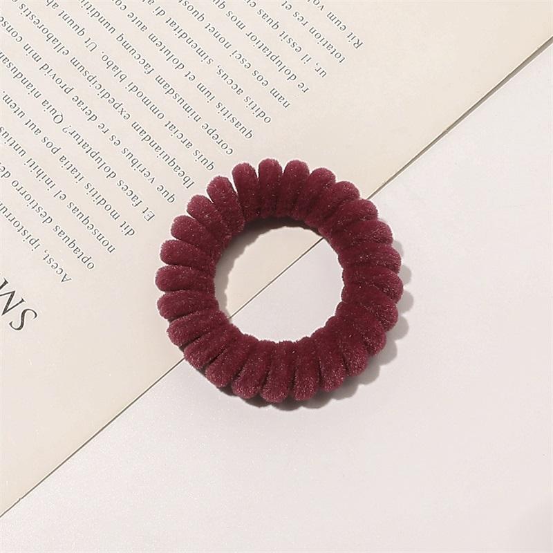 3pcs/lot Elastic Hair Band Women Hair Rubber Band Spiral Flocking Hair Tie High Elasticity Telephone Wire Hair Accessories New