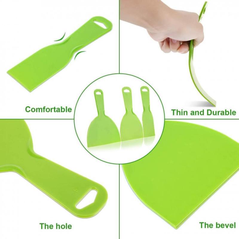 5 Pcs Of Plastic Flexible Paint Scraper Razor Blades Tool Steel Blades For Painting