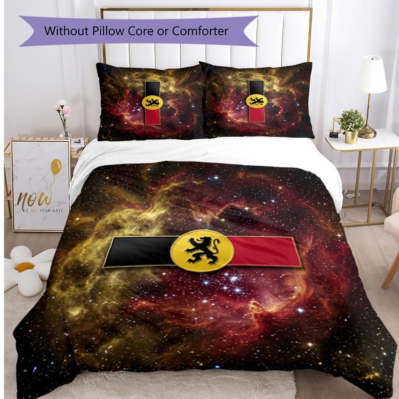 Set Biancheria da Letto Stampata Calcio Belgio 3 Pezzi Copriletto Traspirante Accogliente come Regalo per Inaugurazione Casa o Festa