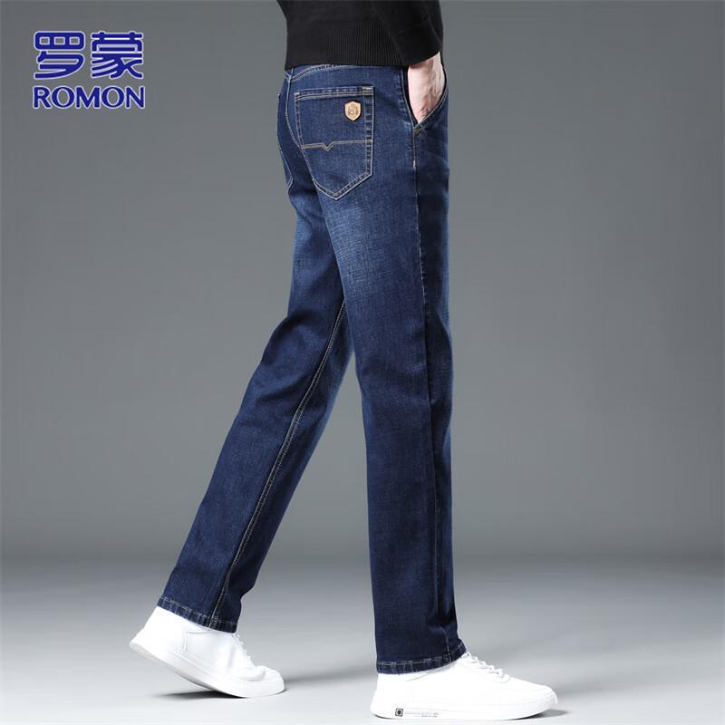 ROMON Men s Straight-Leg Business Casual Jeans 29
