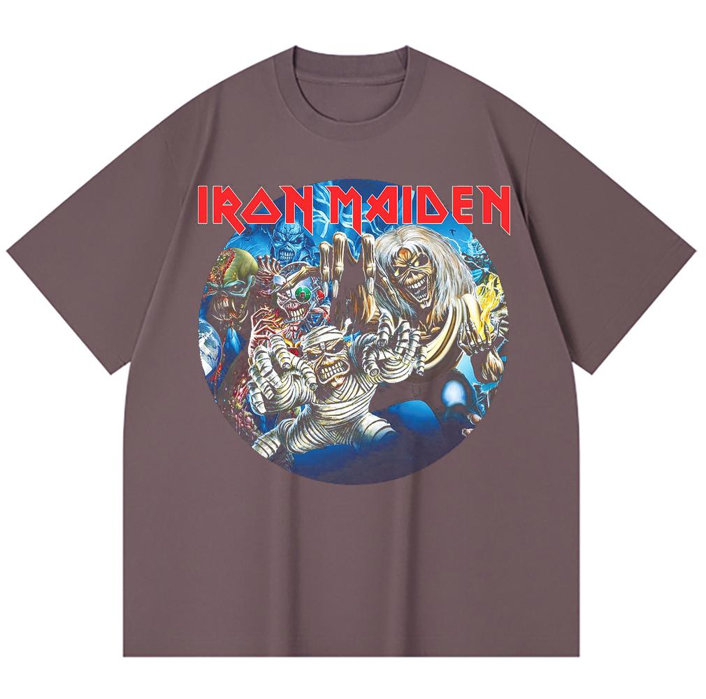 230 Gsm 100% Cotton Heavy Metal T-Shirt  Rock Band Popular Music Print Unisex Heavy Cotton T Shirt