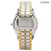 Clefer Serdica Analog White Metal Japanese Silver and Gold Watch, Dial, Strap, Movement, SD-AM327-WTT, Men's,