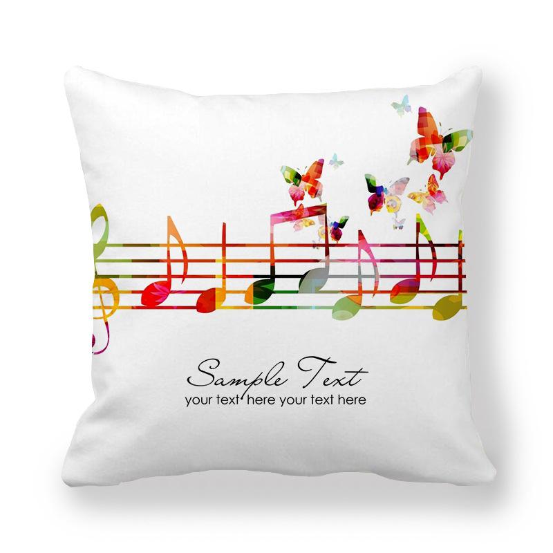 Guitar Butterfly Decorative Pillowcase Home Music Decoration Bedroom Living Room Sofa Pillowcase Music Note Cushion Cover