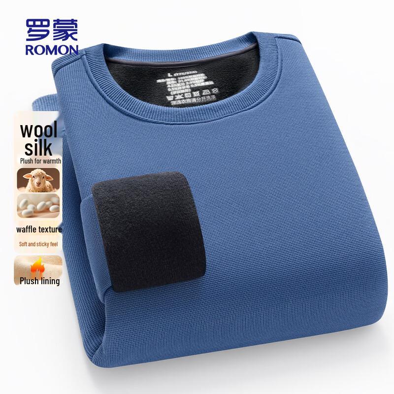 

ROMON Men s Fleece-Lined Crew Neck Sweatshirt M