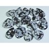 15Pcs Natural Snowflake Obsidian Pear Cabochon Loose Gemstone Lot 318Cts. A-748