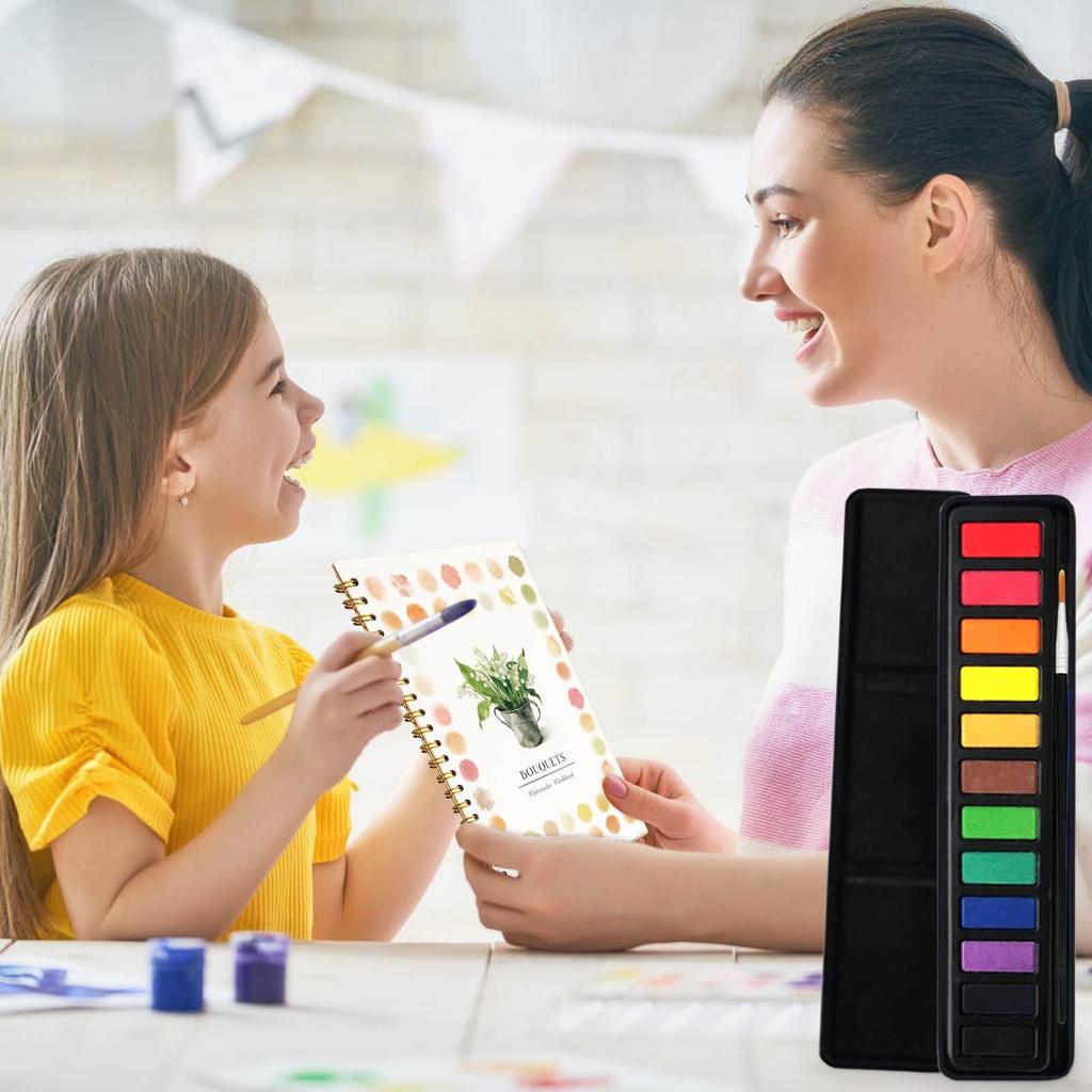 Watercolor Book For Beginners , Painting Set For Beginners , Easy Nature Scene Painting Set , Art Crafts For Creative Exploration (1ml)