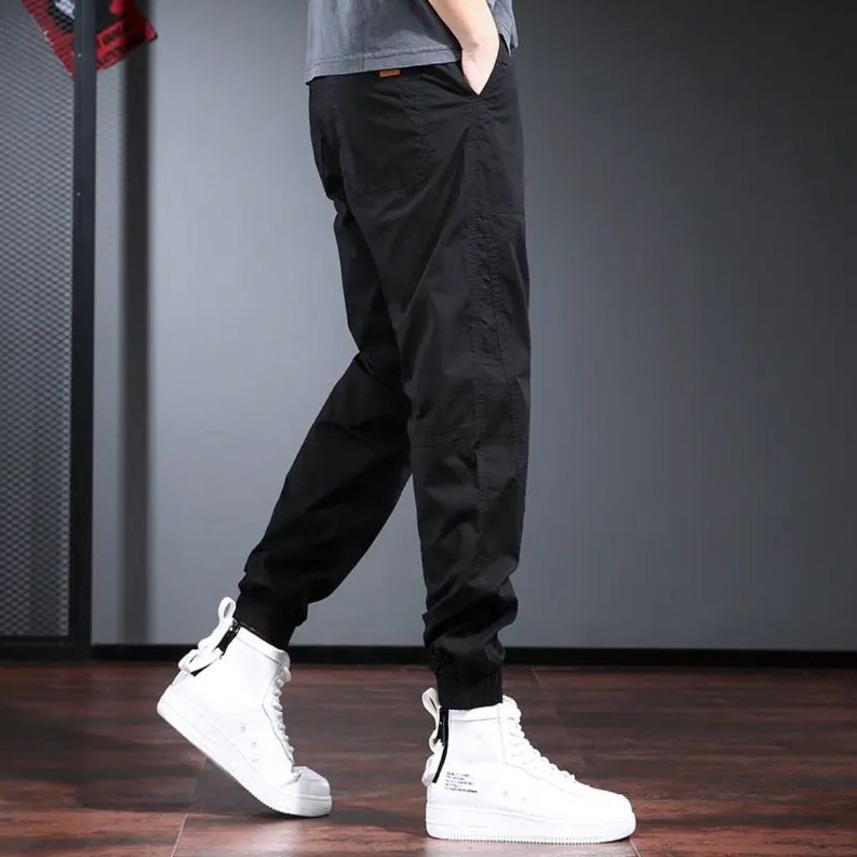 Overalls men's Korean version of trendy brand loose casual leggings solid color popular spring and summer men's work pants