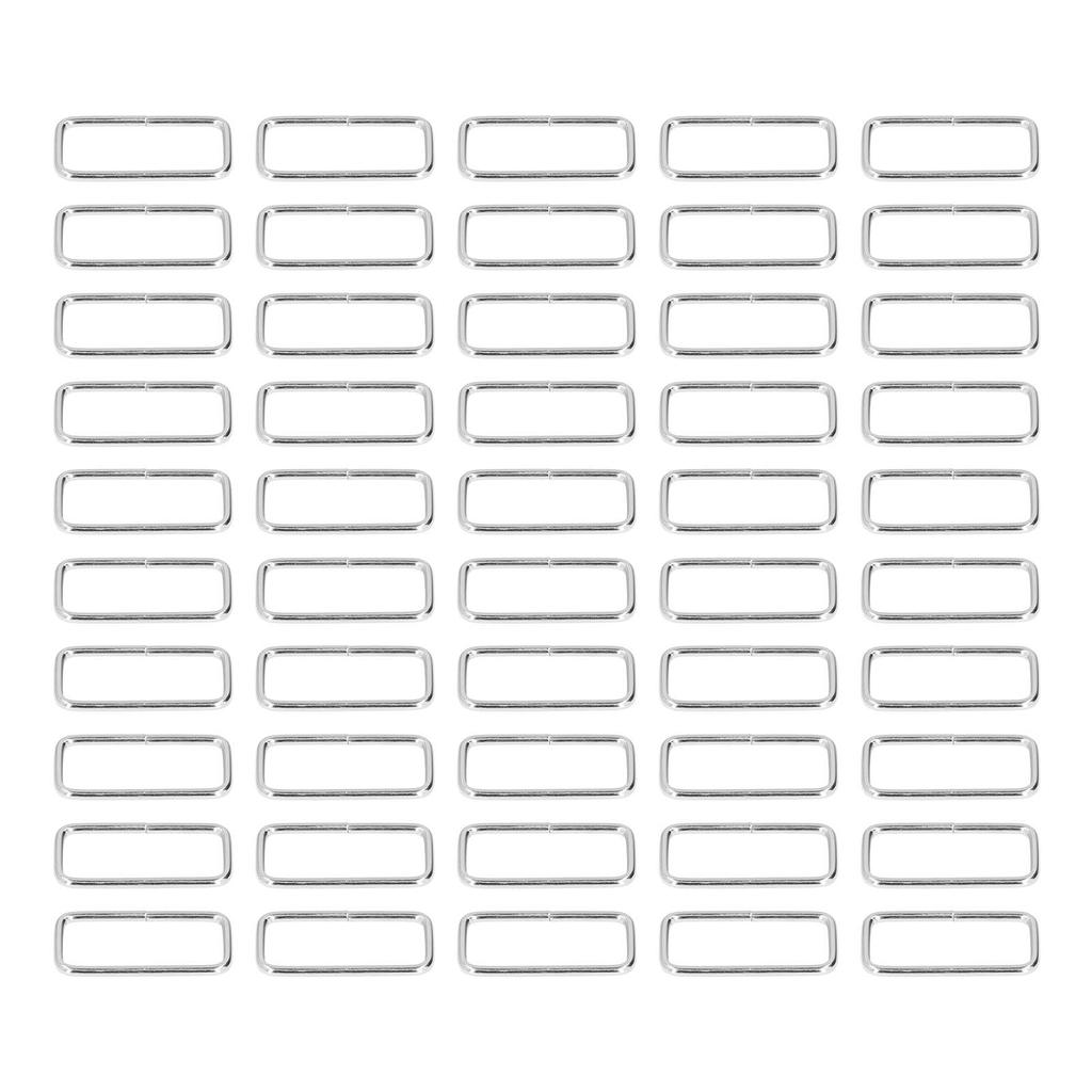 50pcs Metal Rings Durable Iron Rectangle Buckle Rings for DIY Belt Handbag Buckle Hardware Clothes Decoration