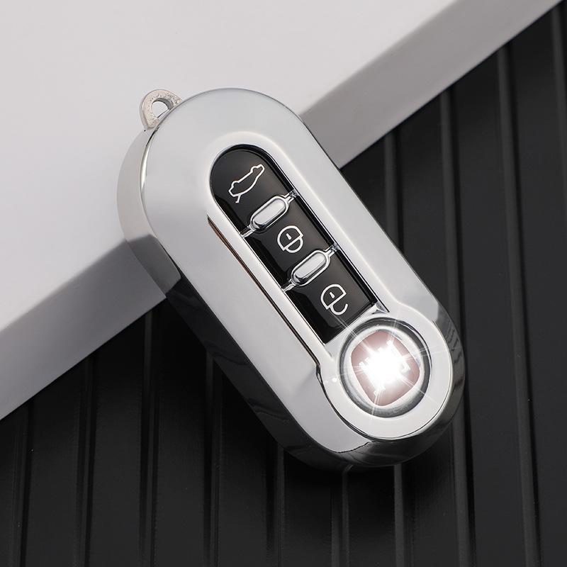 All-Inclusive Electroplate TPU Car Flip Key Case Cover For Fiat Ducato 500 500L Panda Grande Punto Lancia Musa Accessories