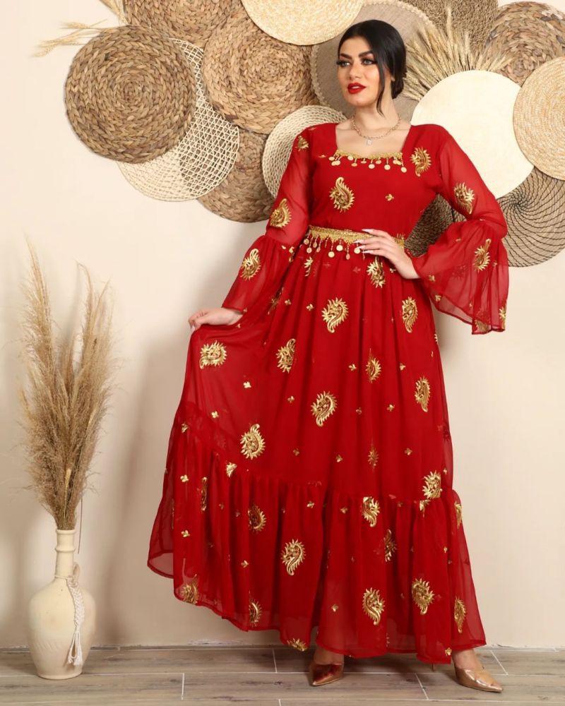 Spring/Summer 2022 Sexy Chiffon Embroidered Belt Dress for Women