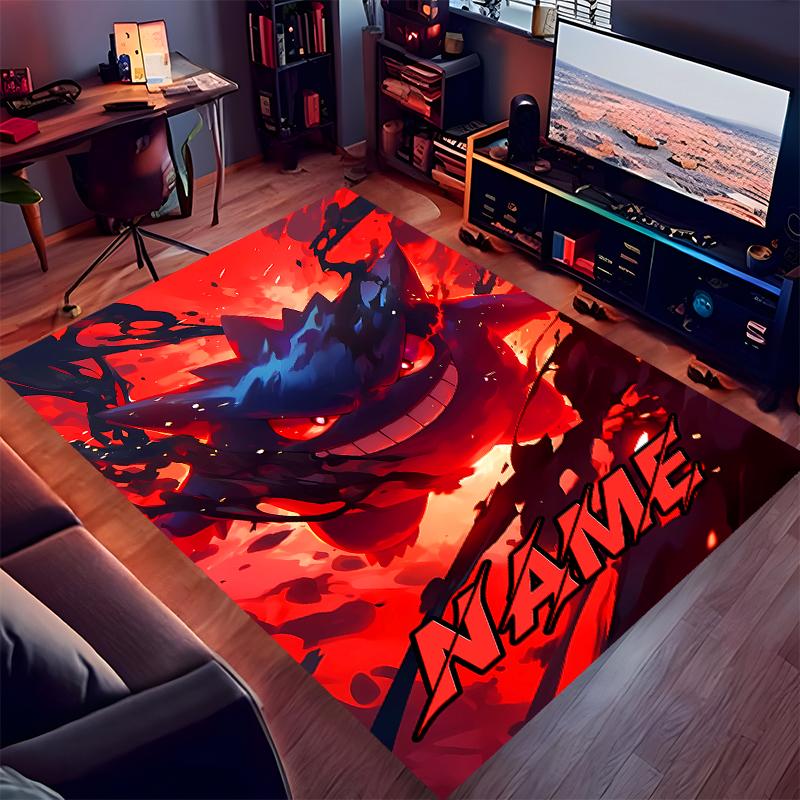 Custom Personalization Pokémon Print Area Rug - Soft, Washable Non-Slip Indoor Mat,Living Room,Home&Office Decorative Rug