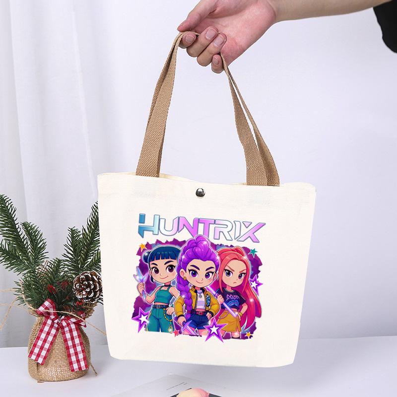 Anime Cartoon Print Student Commuting Trend Handbag Casual Lightweight Canvas Shoulder Bag