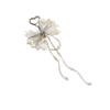 Elegant Pearls Lace Heart Keychain With Bowknot Charm And Tassels For Women Fashion Key HolderJewelry Gift