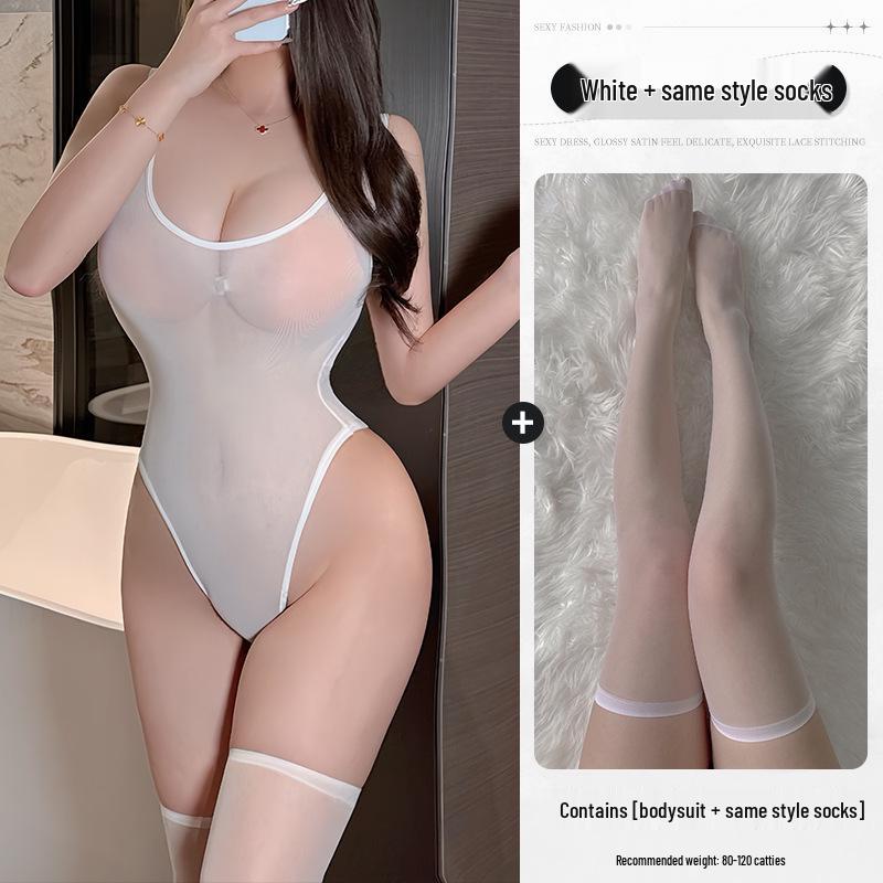 Sexy Goddess Transparent High Cut Fishnet Bodysuit - Open Crotch, Sleeveless, Perfect for Couples