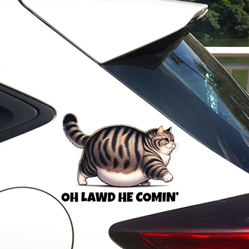 JT132#16X12cm Hilarious Chonk Cat Meme Vinyl Decal - Durable, Weatherproof Sticker for Cars, Laptops