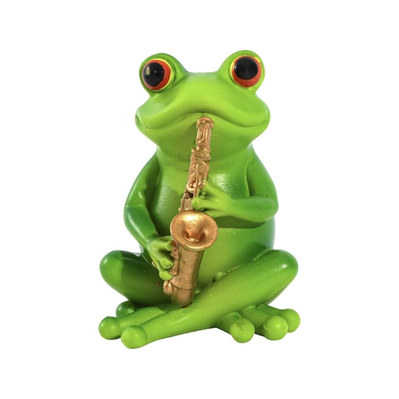 Instrument Frogs Figurines Frogs Statue Garden Decors Landscape Decors Animal Figurines Sculpture Table Centrepieces