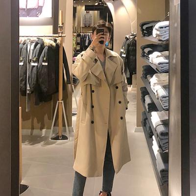 Autunno Uomo Taglia Media e Lunga Sopra il Ginocchio Ampio Tendenza Versatile Cappotto Stile Hong Kong Taglia Grande Cappotto