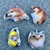Banana Cat Emoji Bag Fabric Doll Keychains Pendant Abstract and Funny Plush Doll Personalized Pendant