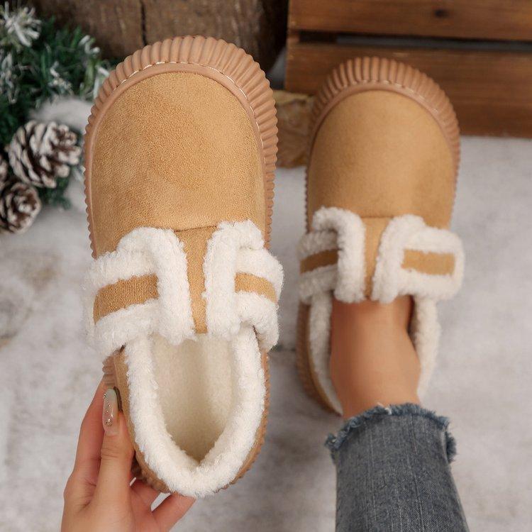 

Женские зимние теплые меховые ботинки большого размера на мягкой подошве, утепленные подкладкой, ботильоны, противоскользящие, для пеших прогулок, повседневные, спортивные, хлопковые тапочки 40-41 светло-коричневого