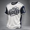 Men's Casual Fit Crewneck Short Sleeve T-Shirt with Rugby Graphic Print