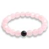 Creative Pink Crystal & Black Agate Single Strand Bracelet Gift Set